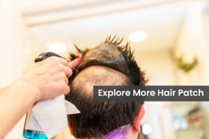 Rear view close-up of a Hairdresser removing the capillary prosthesis of a client using water spray